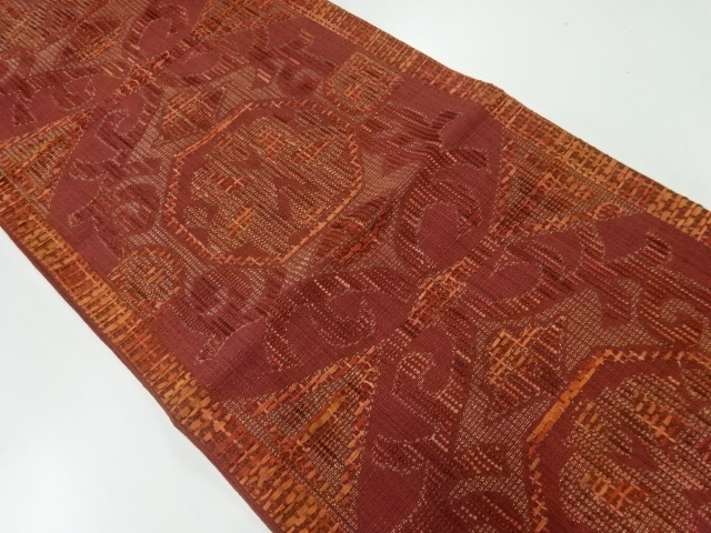 JAPANESE FUKURO OBI / RIBBON-ORI / ABSTRACT FLORAL PLANTS